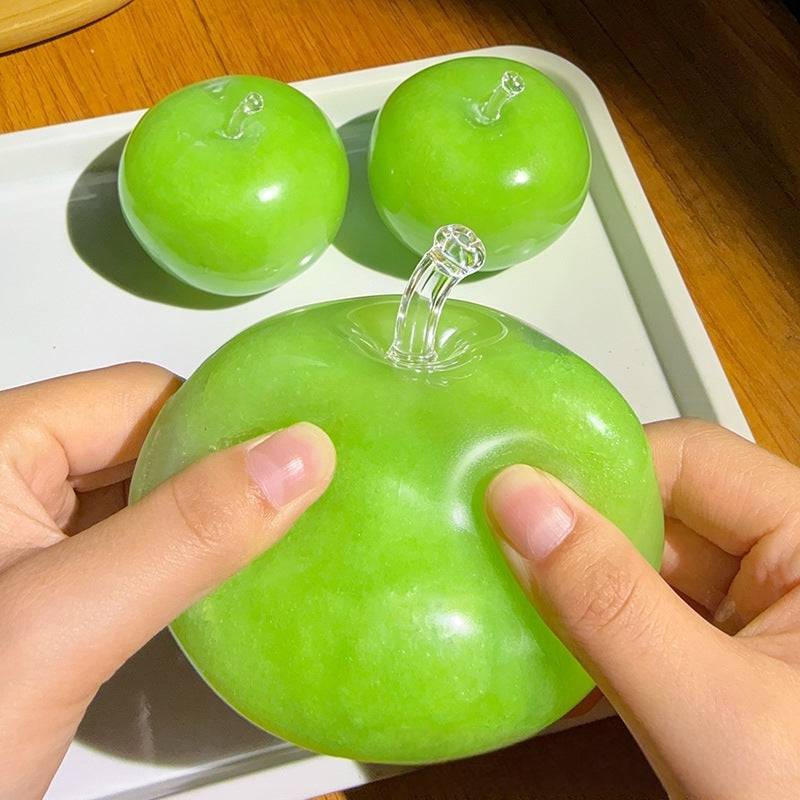 Green Apple Slushy Squishy Sound Activated Moldable Fidget Stress Relief Toy