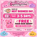 SquishyLand jumbo glitter sugar dumpling squishy toy, 8.5cm, with sparkling maltose design and a slow, satisfying rise for stress relief.