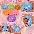 Squishyland jumbo glitter maltose sugar dumpling squishy toy, 8.5cm, slow rising sensory fidget stress reliever with sparkling glitter details.