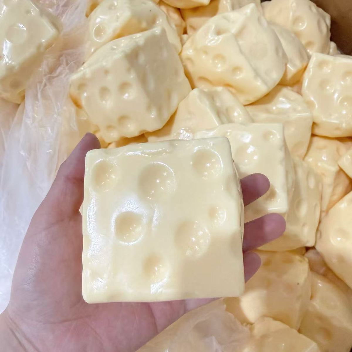 Vaseline & Flour-Filled Cheese Squishy – Moldable Sensory Toy