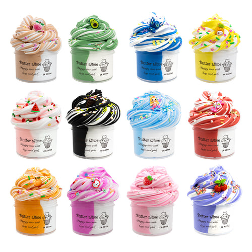 12 Pack Moldable Butter Slime Sensory Kit