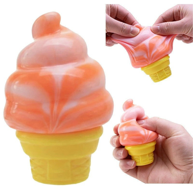 Ice Cream Cone Squishy Toy Soft Squeeze Stress Relief Sensory