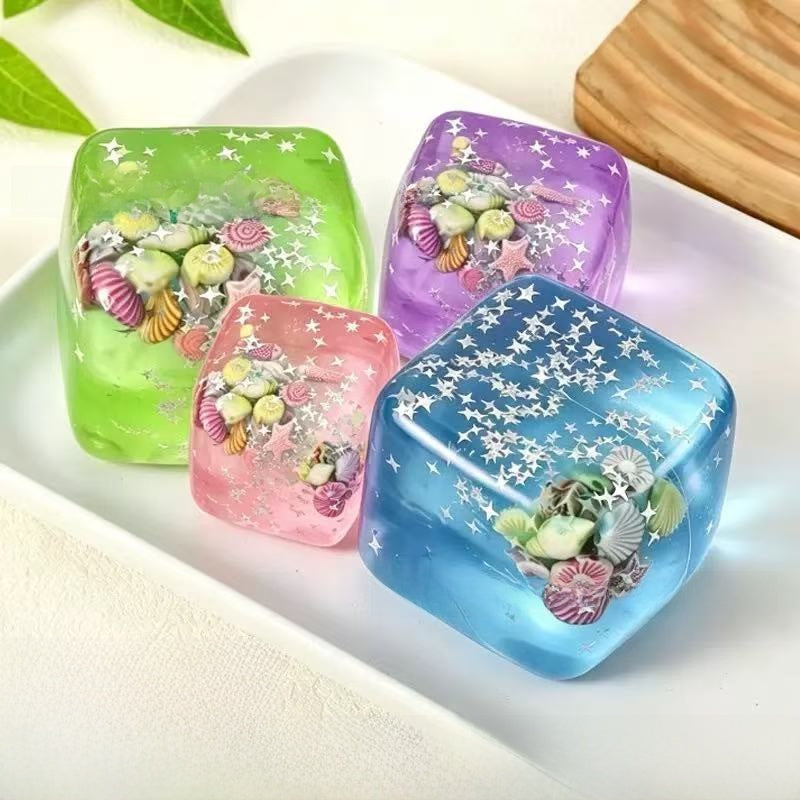 Ocean Shell Ice Cube Squishy – Slow Rebound Sensory Toy