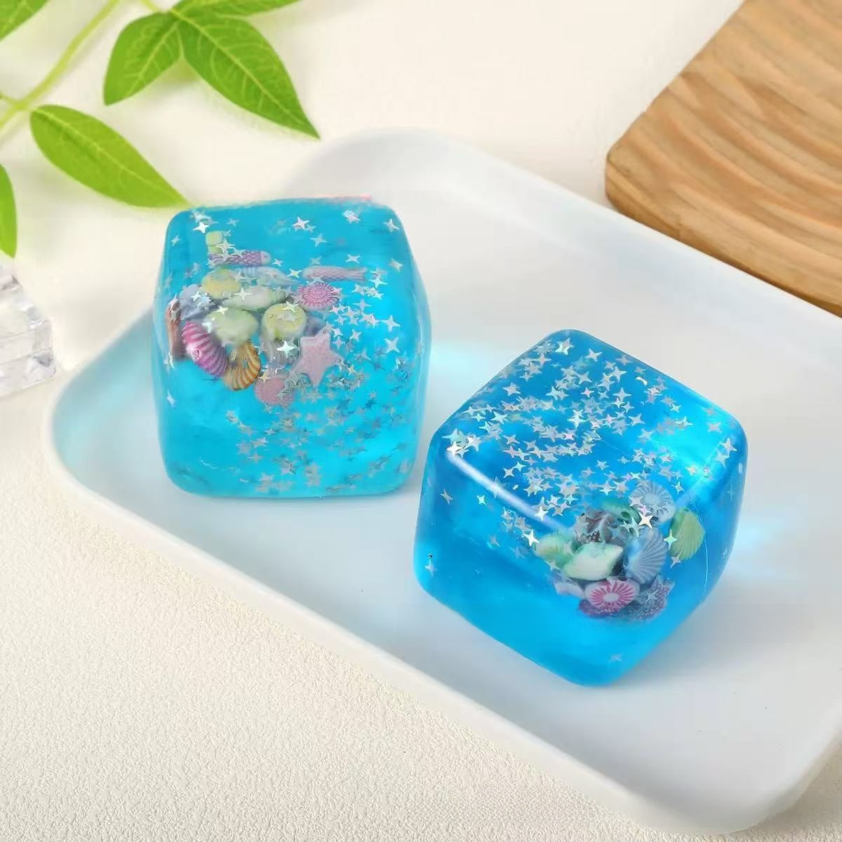 Ocean Shell Ice Cube Squishy – Slow Rebound Sensory Toy