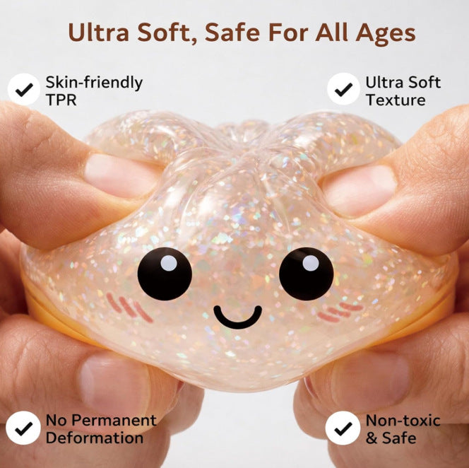 Glitter Dumpling Squishy Toy 4 Pack Stress Relief For Kids