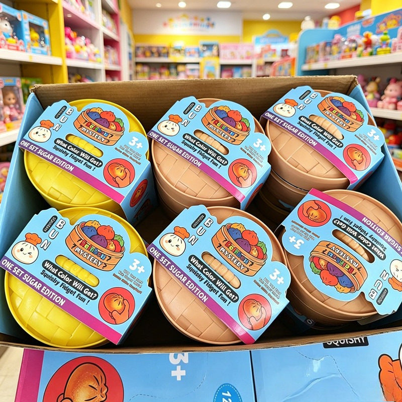 Colorful Sugar Dumpling Squishy Set by Squishyland with 5, 8, or 12 soft stress-relief fidget toys for sensory and tactile play.