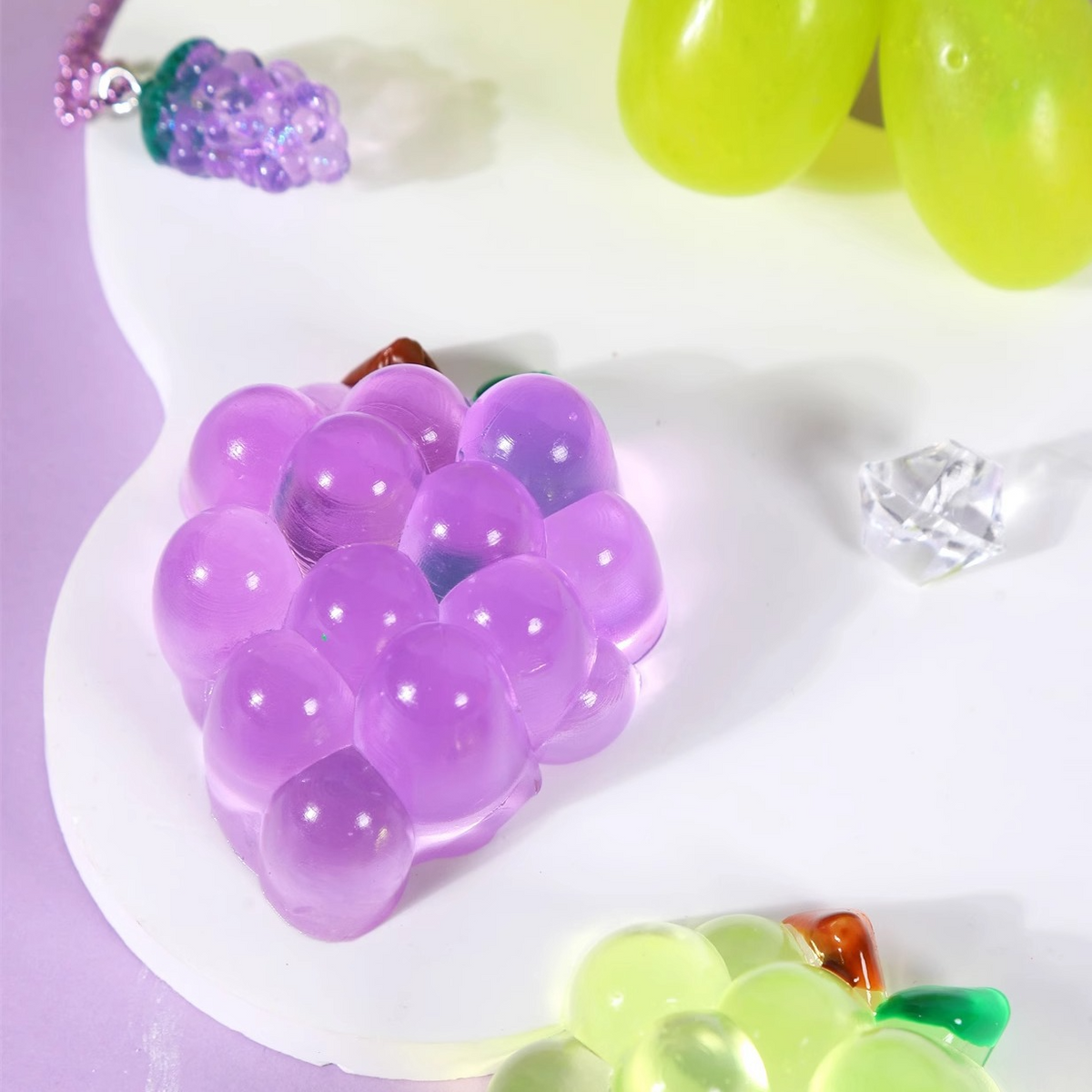 5-Piece Crystal Fruit Taba Squishy Set – Soft Sensory Stress Relief Toys