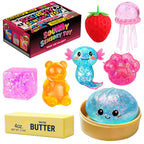Slow Rebound Squishy Stress Relief Toys Set Strawberry Geometric Bun Shapes