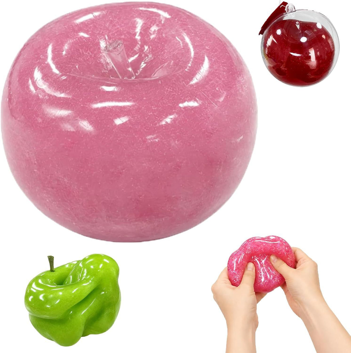 Moldable Ice Cream Apple Slime Squeeze Stress Relief Ball