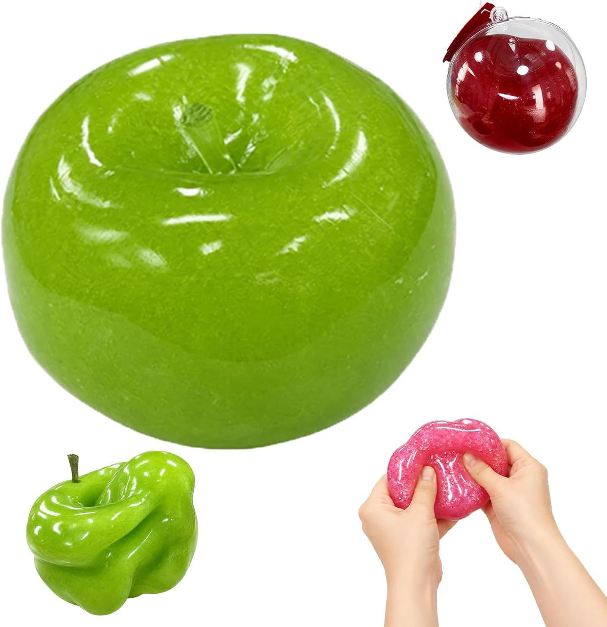 Moldable Ice Cream Apple Slime Squeeze Stress Relief Ball