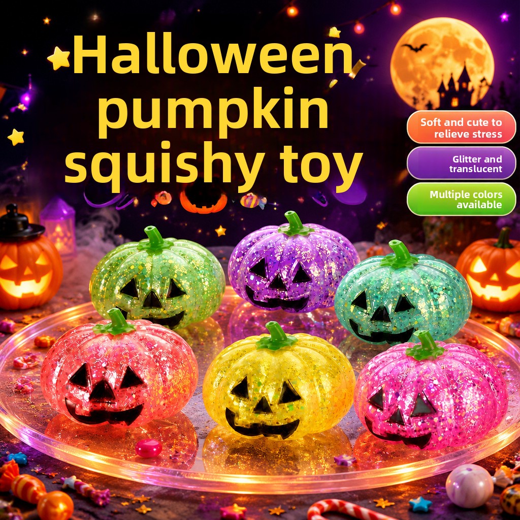 Halloween Pumpkin Stress Relief Squishy Toy Slow Rebound Soft Squeeze Halloween Gift