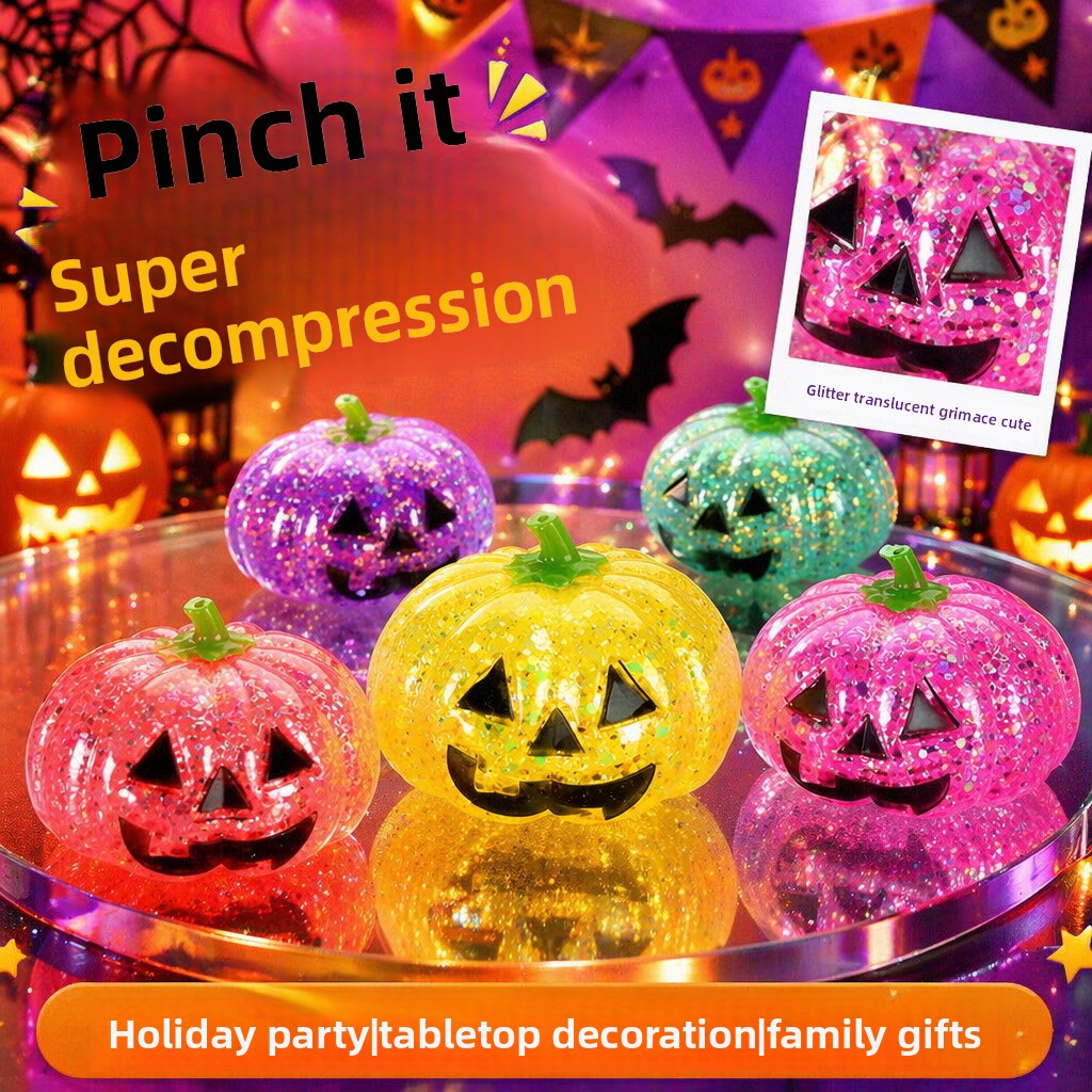 Halloween Pumpkin Stress Relief Squishy Toy Slow Rebound Soft Squeeze Halloween Gift