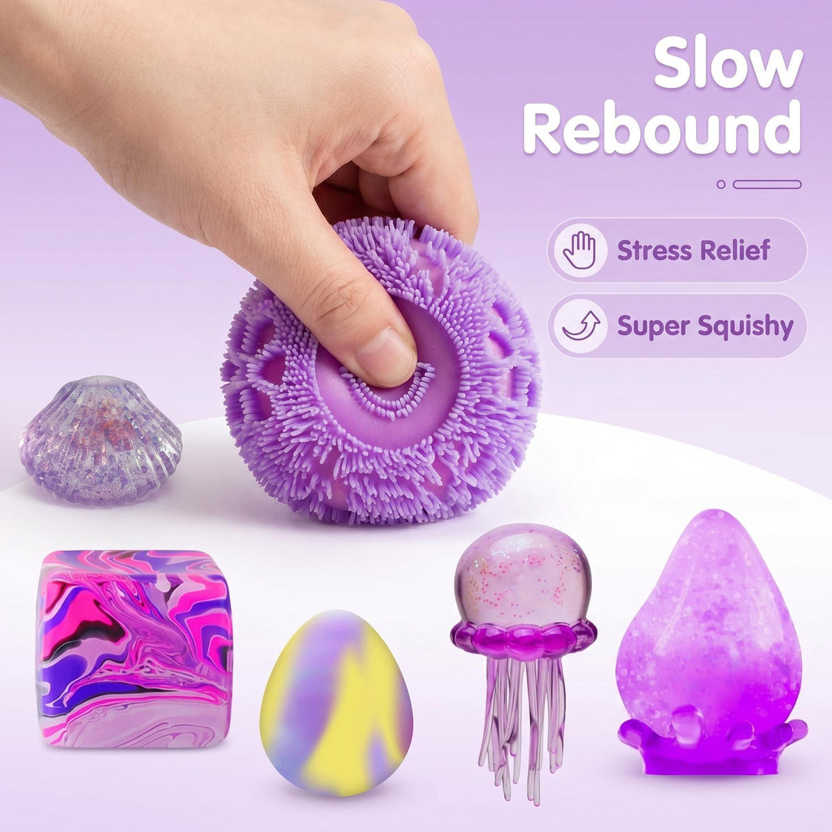 6-Piece Squishy Box Set – Assorted Slow Rising Sensory Toys