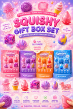 6-Piece Squishy Box Set – Assorted Slow Rising Sensory Toys