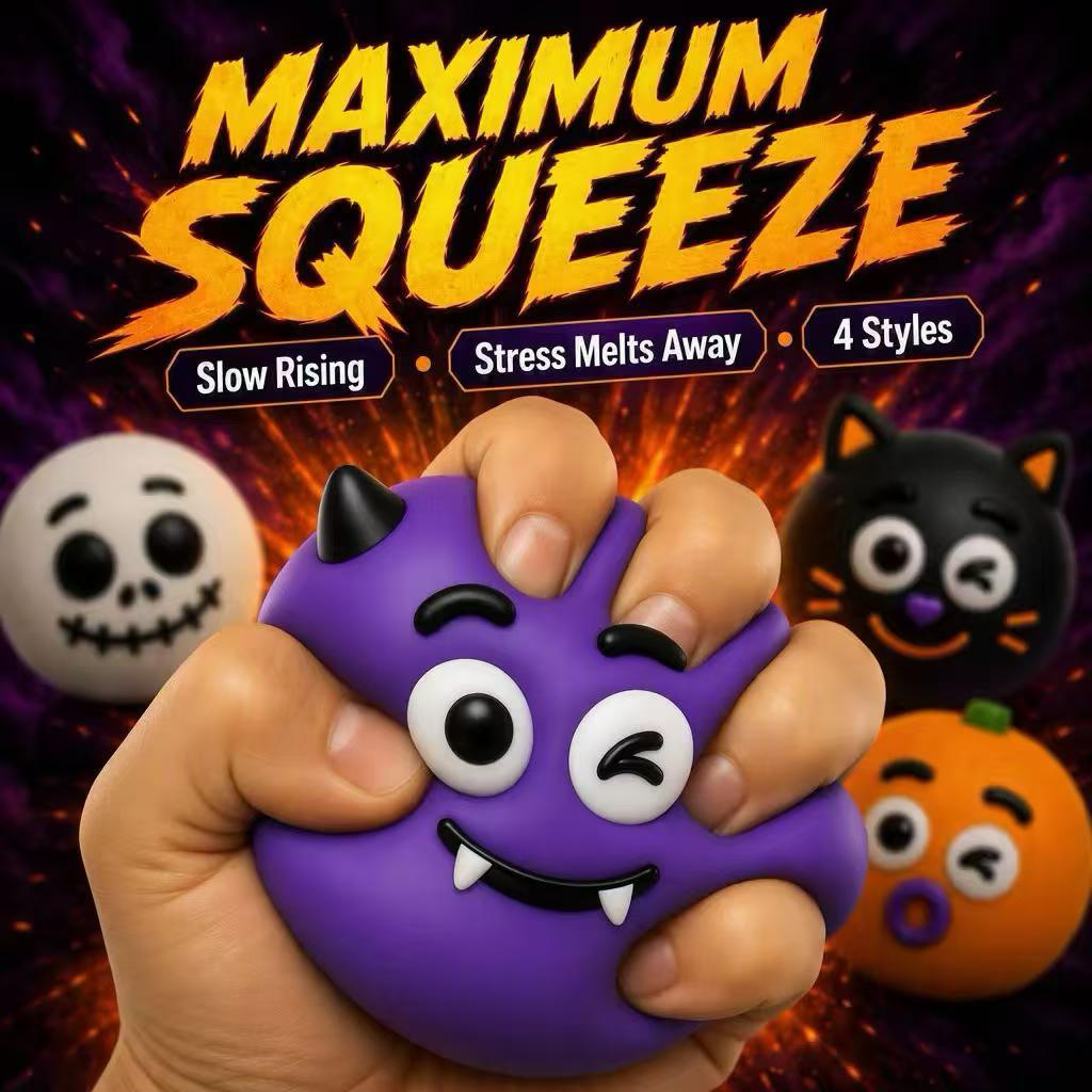 Halloween Pumpkin Squishy Moldable Squeeze Toy With Face Changing Stress Relief