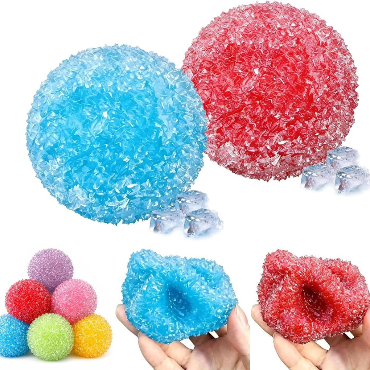 Crunchy Ice Slushy Squishy Ball – Sensory Stress Relief Toy